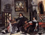 Emmanuel de Witte Portrait of a Family in an Interior oil painting